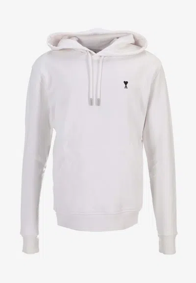 Ami Alexandre Mattiussi Ami De Coeur Hooded Sweatshirt In White