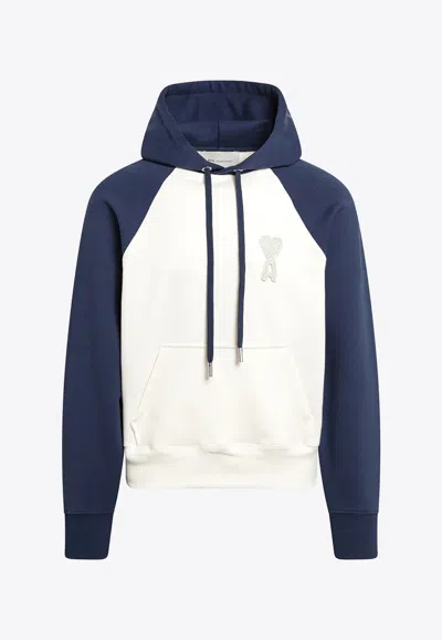 Ami Alexandre Mattiussi Ami De Coeur Hooded Sweatshirt In White