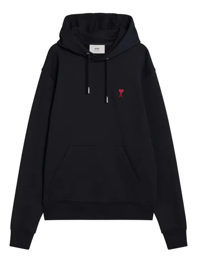 Ami Alexandre Mattiussi Ami Paris Ami De Coeur Navy Blue Hoodie Women