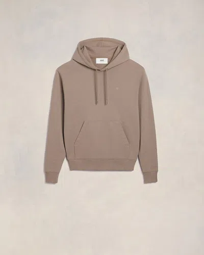 Ami Alexandre Mattiussi Ami De Coeur Hoodie Brown Unisex In 2811 Light Taupe