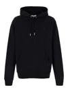 Ami Alexandre Mattiussi Hooded Cotton Sweatshirt With Kangaroo Pocket And Ribbed Finish In Black