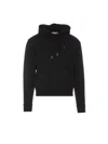 Ami Alexandre Mattiussi Hoodie Sweatshirt With Red Ami De Coeur Patch In Black