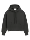Ami Alexandre Mattiussi Black Cotton Ami De Coeur Hoodie Grey In Gray