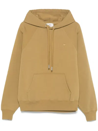 Ami Alexandre Mattiussi Ami De Coeur Hoodie In Brown