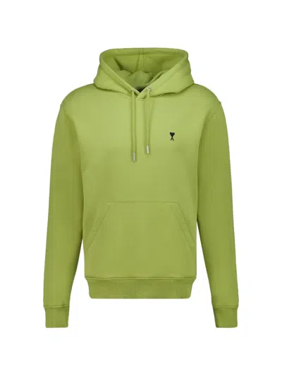Ami Alexandre Mattiussi Ami Ami De Coeur Classic Fit Hoodie In Green