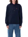 Ami Alexandre Mattiussi Ami De Coeur Hoodie In Nautic Blue