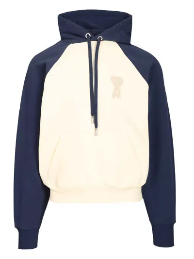 Ami Alexandre Mattiussi Ami De Coeur Hoodie Sweatshirts White In Multi