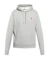 Ami Alexandre Mattiussi Ami De Caur-embroidered Cotton Hooded Sweatshirt In White