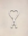 Ami Alexandre Mattiussi Ami De Coeur Hook Keyring Silver In Vibrated Silver