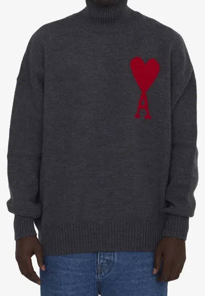 AMI ALEXANDRE MATTIUSSI AMI DE COEUR INTARSIA KNIT SWEATER