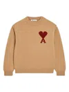 Ami Alexandre Mattiussi Ami De Coeur-intarsia Sweater In Neutral