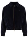 Ami Alexandre Mattiussi Ami De Caur Cotton Corduroy Blouson In Navy Blue