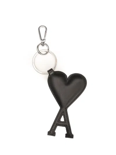 Ami Alexandre Mattiussi Ami De Coeur Key Ring In Black
