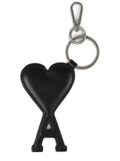 Ami Alexandre Mattiussi "ami De Coeur" Keychain In Black