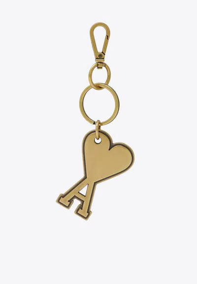 Ami Alexandre Mattiussi Ami De Coeur Key-ring In Gold
