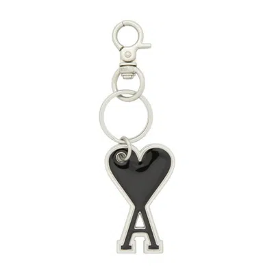 Pre-owned Ami Alexandre Mattiussi Ami De Coeur Keyring In Black