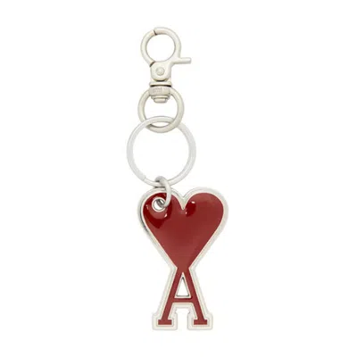 Pre-owned Ami Alexandre Mattiussi Ami De Coeur Keyring In Red