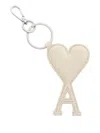 Ami Alexandre Mattiussi Heart-shaped Keyring With Attachment In Neutrals