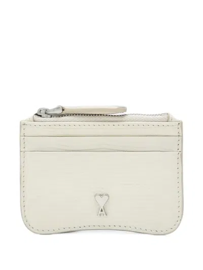 Ami Alexandre Mattiussi Ami De Coeur Lizard-effect Card Holder In White