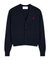Ami Alexandre Mattiussi Ami De Coeur Logo Embroidered Buttoned Cardigan In Blue