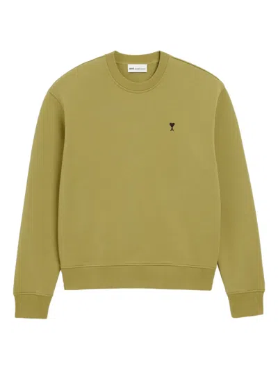 Ami Alexandre Mattiussi Green Cotton Ami De Coeur Sweatshirt Green