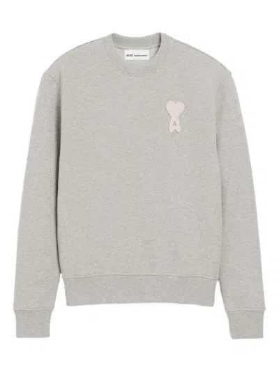 Ami Alexandre Mattiussi Ami De Coeur Logo-patch Sweatshirt In Gray