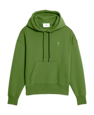 Ami Alexandre Mattiussi Ami De Coeur Long-sleeve Hoodie In Green