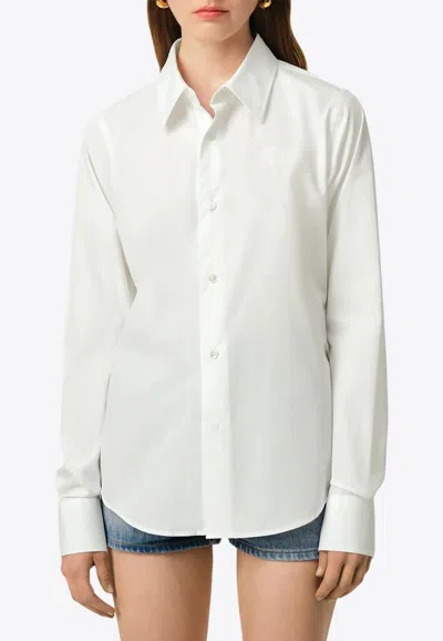 Ami Alexandre Mattiussi Ami De Coeur Long-sleeved Shirt In White