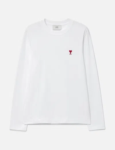 Ami Alexandre Mattiussi Ami De Coeur Long-sleeve T-shirt In White