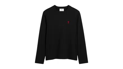 Pre-owned Ami Alexandre Mattiussi Ami De Coeur Long Sleeves T-shirt In Black