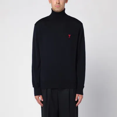 AMI ALEXANDRE MATTIUSSI AMI PARIS AMI DE COEUR MIDNIGHT BLUE TURTLENECK