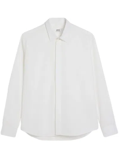 Ami Alexandre Mattiussi Cotton Poplin Shirt In White