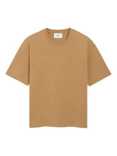 Ami Alexandre Mattiussi Ami De Coeur Cotton T-shirt In Nude