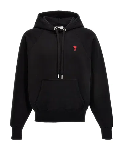 Ami Alexandre Mattiussi Ami Black Cotton Hoodie