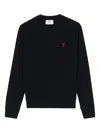 Ami Alexandre Mattiussi Black Crewneck Sweatshirt With Adc Embroidery In Cotton Blend Man