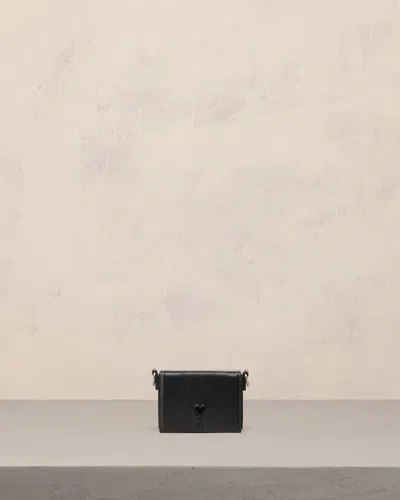 Ami Alexandre Mattiussi Lunch Box Leather Bag In Black