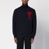 Ami Alexandre Mattiussi Ami De Coeur High-neck Jumper In Blue