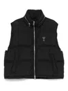 Ami Alexandre Mattiussi Ami Paris Ami Paris De Coeur Nylon Down Vest In Black