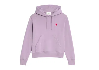 Pre-owned Ami Alexandre Mattiussi Ami De Coeur Organic Cotton Hoodie In Parma/red