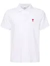 Ami Alexandre Mattiussi Ami Paris De Coeur Organic-cotton Polo Shirt In White