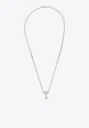Ami Alexandre Mattiussi Ami Paris Ami De Coeur Palladium Necklace In Gray