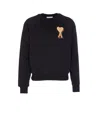Ami Alexandre Mattiussi Classic Crew Neck Sweatshirt With Iconic Heart Emblem In Animal Print