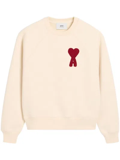 Ami Alexandre Mattiussi Ami De Coeur Patch Sweatshirt In White