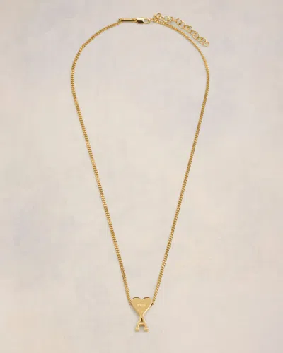 AMI ALEXANDRE MATTIUSSI GOLD BRASS AMI DE COEUR PENDANT NECKLACE GOLD