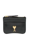 Ami Alexandre Mattiussi Ami De Coeur-plaque Wallet In Black