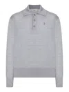 Ami Alexandre Mattiussi Ami De Coeur Polo In Extrafine Wool And Silk In Gray