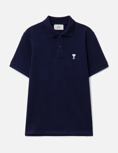 Ami Alexandre Mattiussi Ami De Coeur Polo Shirt In Blue