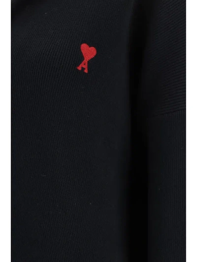 Ami Alexandre Mattiussi Ami De Coeur Polo Shirt In Black