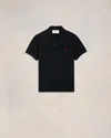 Ami Alexandre Mattiussi Ami Paris Black Ami De Coeur Polo Shirt In Black
