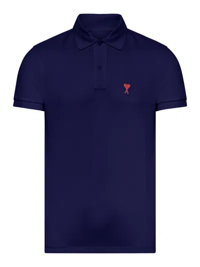 Ami Alexandre Mattiussi De Coeur Regular Fit Polo Shirt In Brown